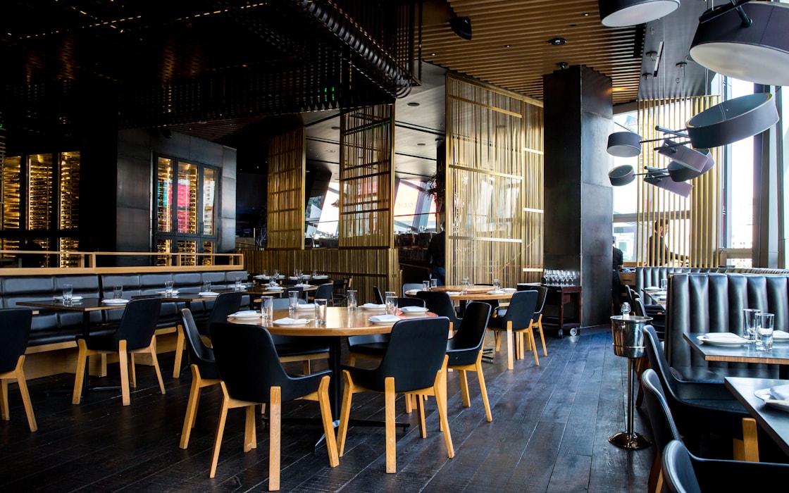 Modern restaurant interior using a digital menu experience